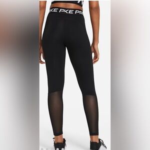 Nike Pro Women's Mid-Rise Mesh-Paneled Leggings, black in size S